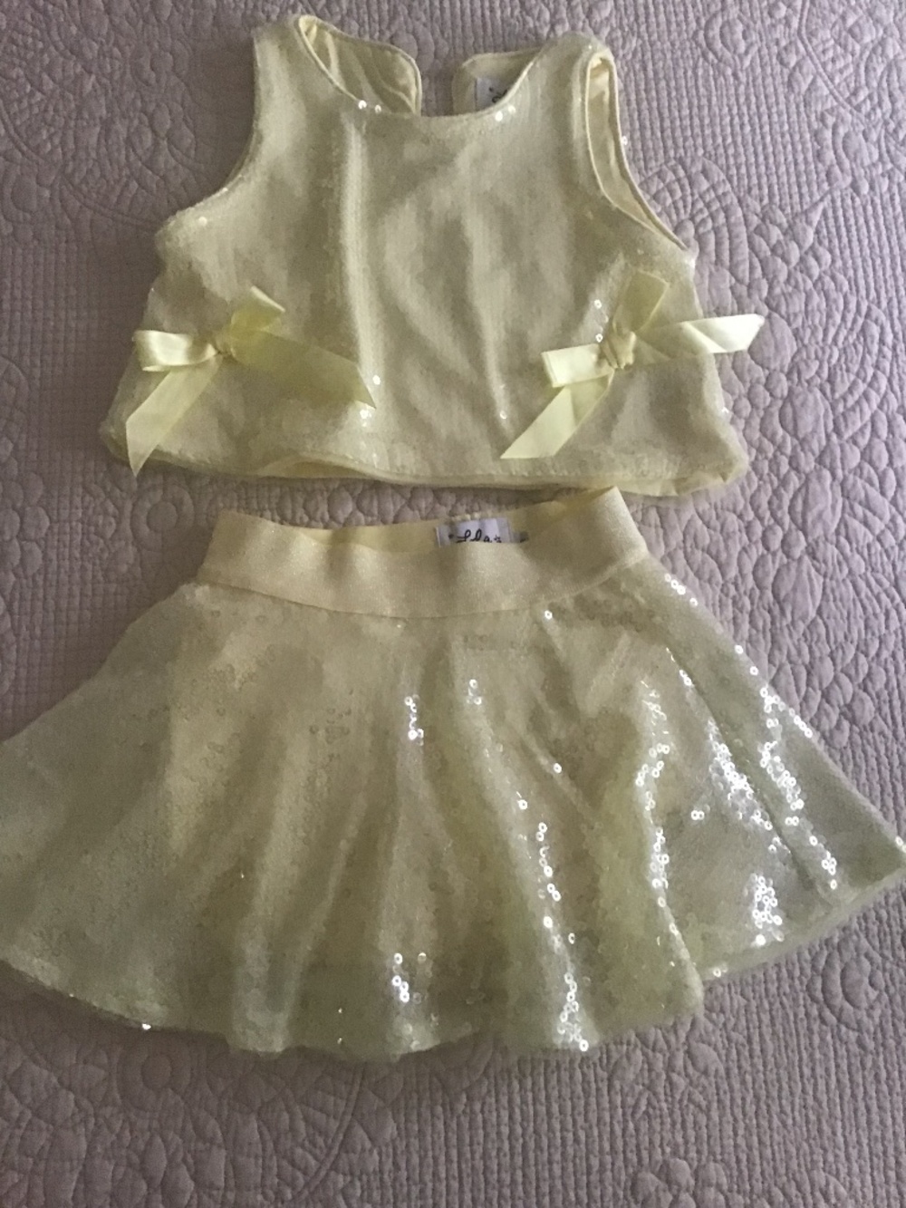 Lola+the Boys Toodler 2 Piece skirt set Size 2 , Pale Yellow